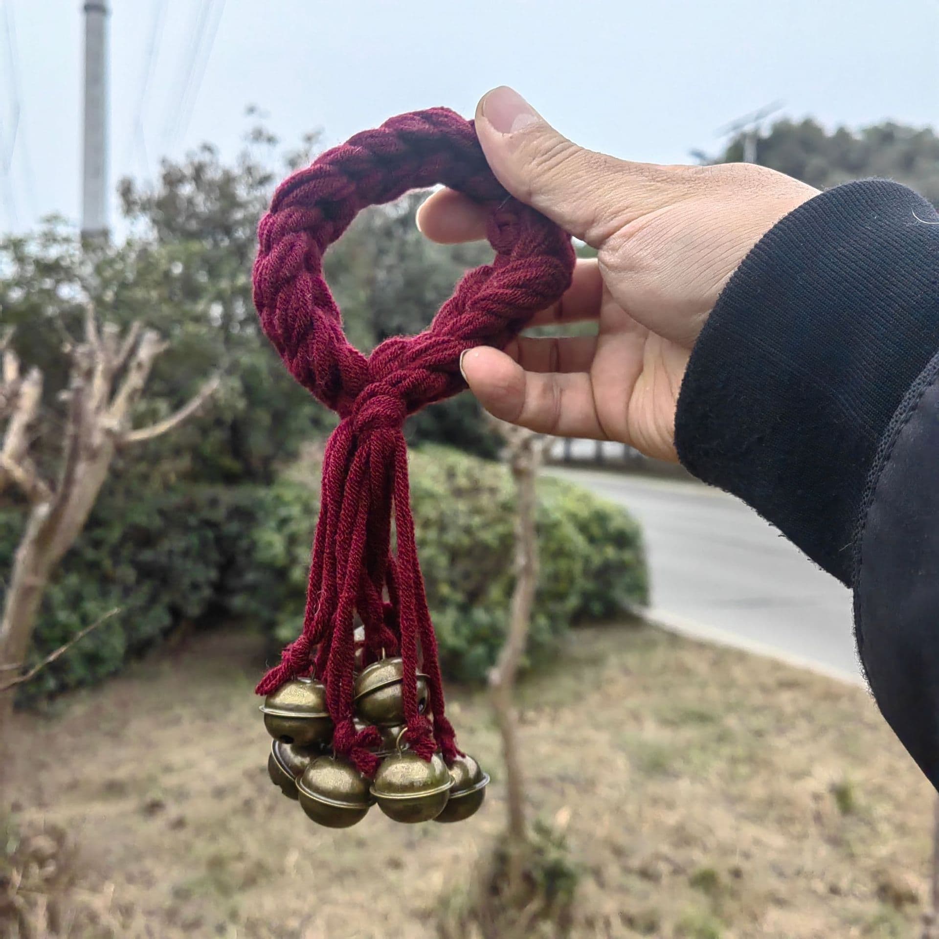 Red Witch Protection Bell / Wind Chime Heretic Item / Vintage Bell