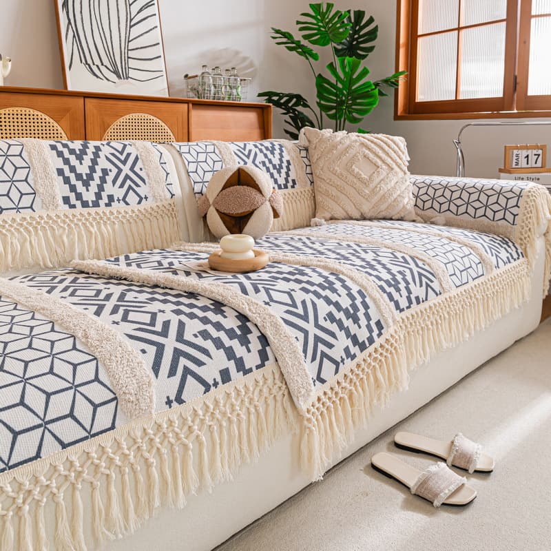 Old coarse cloth cotton and linen sofa cushions for all seasons thickened linen cushions anti-cat scratch bed and breakfast sofa cover cover cloth