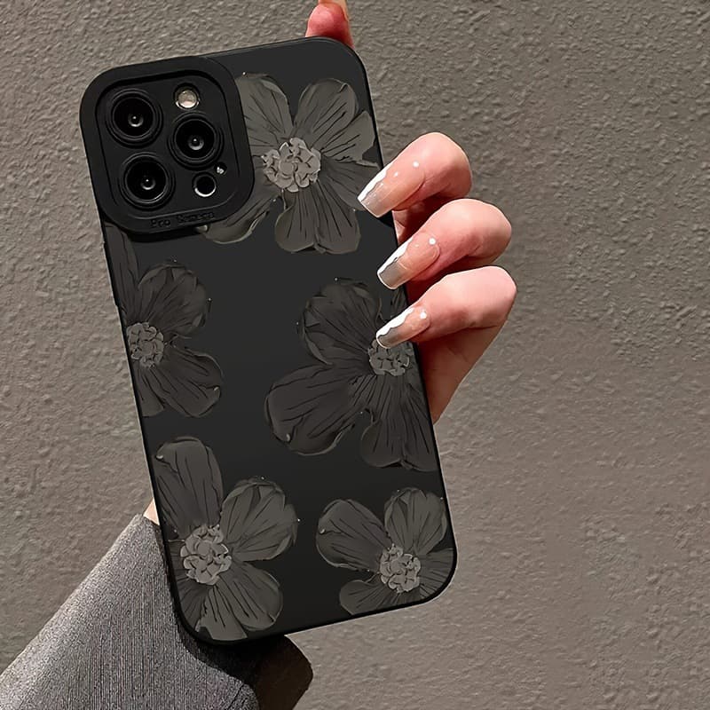 B 56916 Flower Print Full Cover Phone Case Beautiful Floral Full-Cover Phone Case