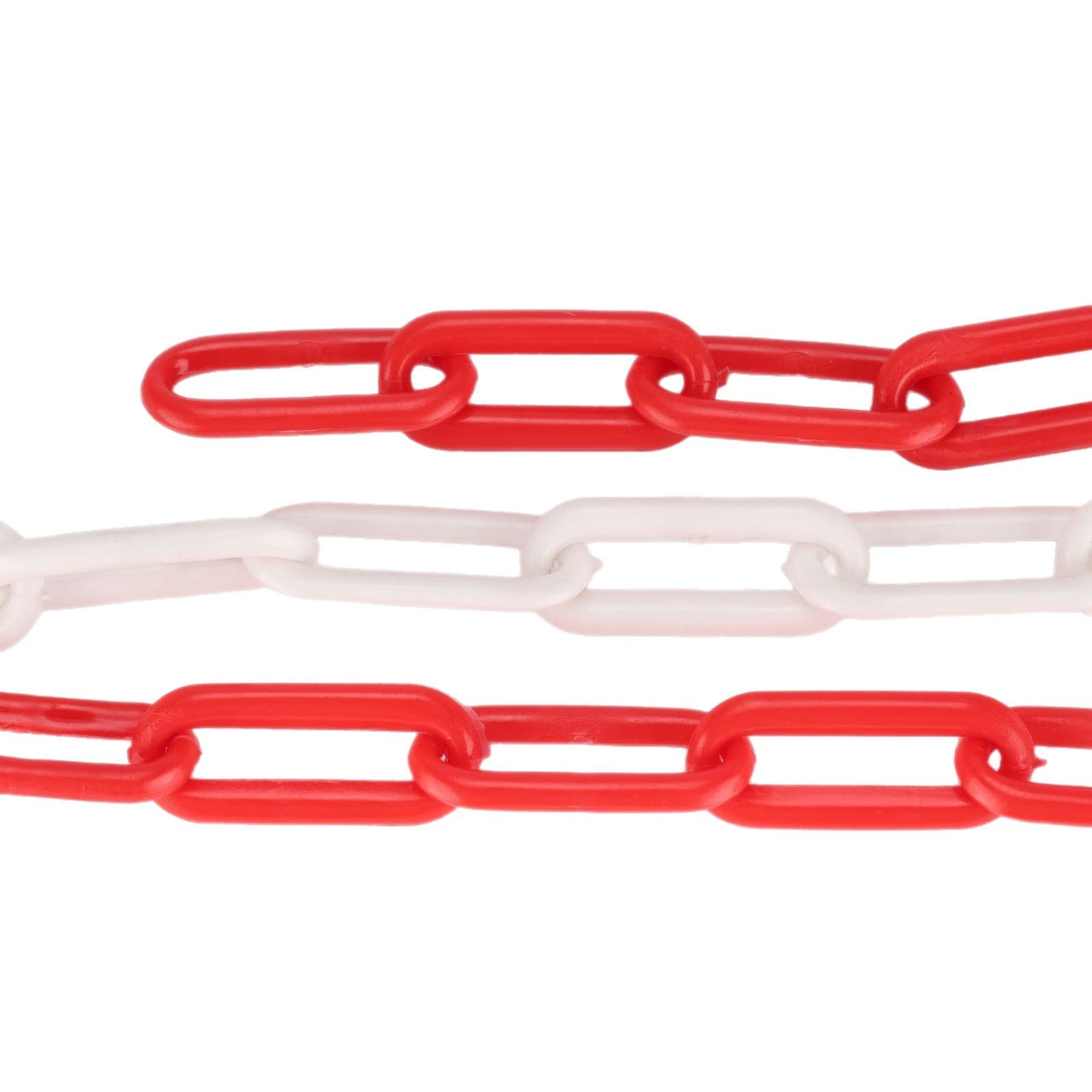 Custom-made Anti-Collision Barrier Chain, Red and White Metal Safety Warning Chain, Electroplated and Spray-Coated Road Protection Chain