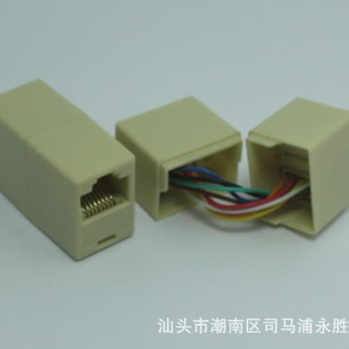 RJ45 network cable straight-through connector 8P8C, network cable adapter, socket connector, adapter.