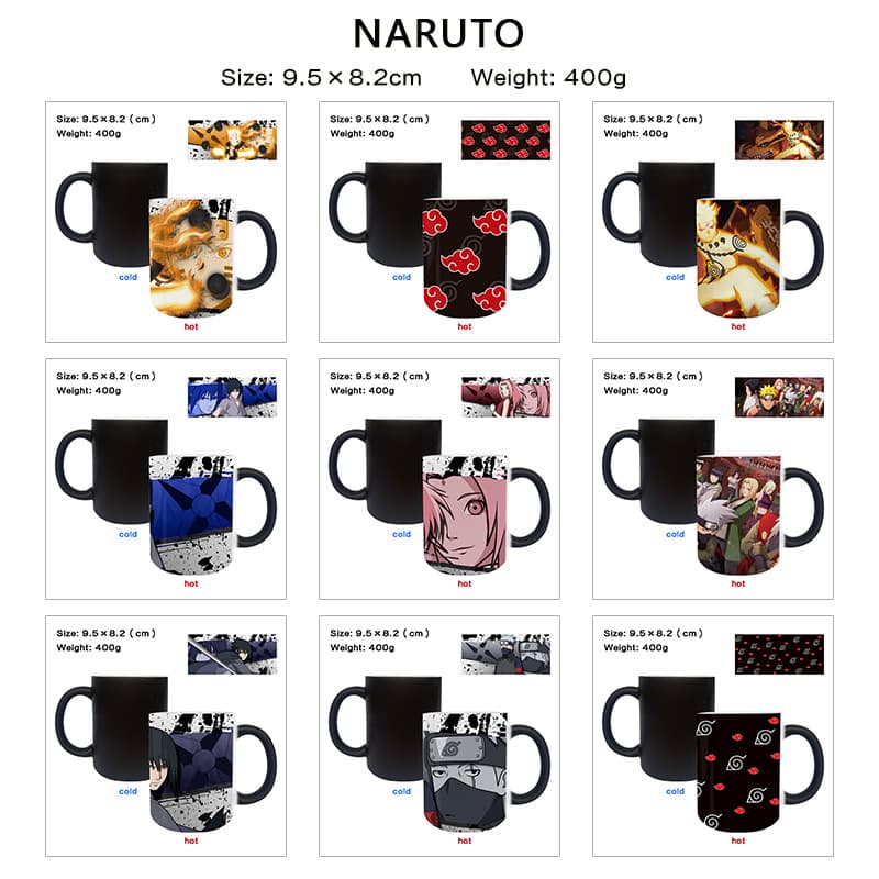 NARUTO Naruto Shippuden Sasuke Ceramic Coffee Mug Color-Changing Cup Cartoon Wholesale