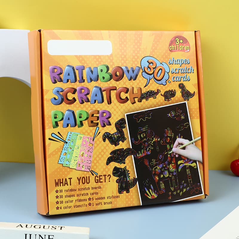 Children's Diy Colorful Scratch Art Magic Cartoon Rainbow Doodle Scratch Art Book
