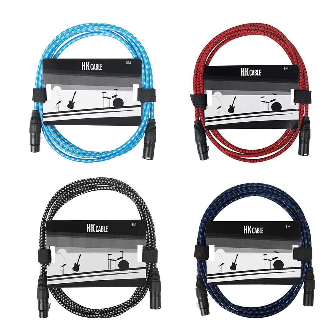 3 Meter Noise Reduction Guitar Microphone Connecting Line XLR Audio Cable ABS Body Electric Guitar Bass Sound System Line