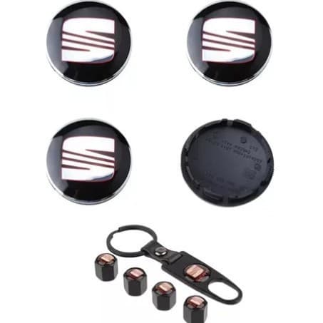 New Modified Valve Cap Wheel Center Cover for Seat Wheel Hub Cover Valve Stem Seat Tire Logo