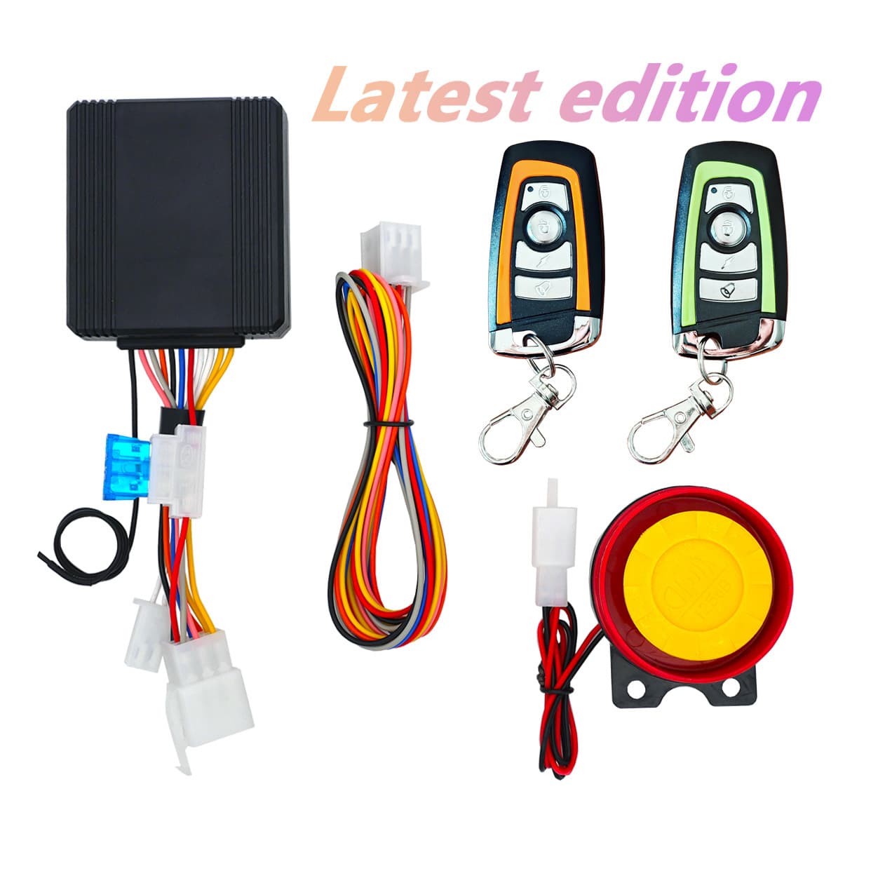 Universal 12V Motorcycle Alarm Security System with Independent Double Flash Auto Arming for Motorbikes Compact Size Customizable