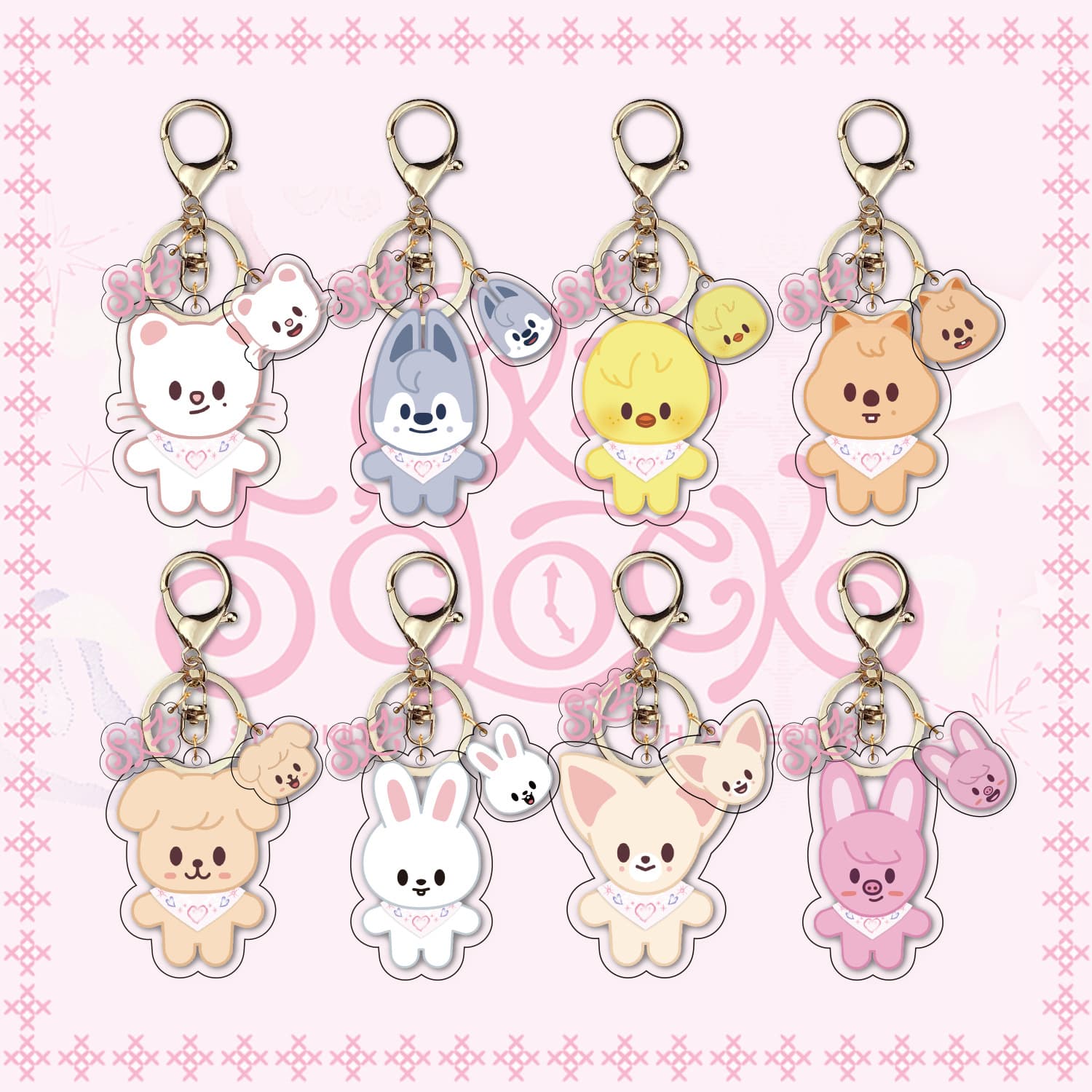 Stray Kids Cartoon New Style Acrylic Keychain Bag Charm Accessory Star Merch