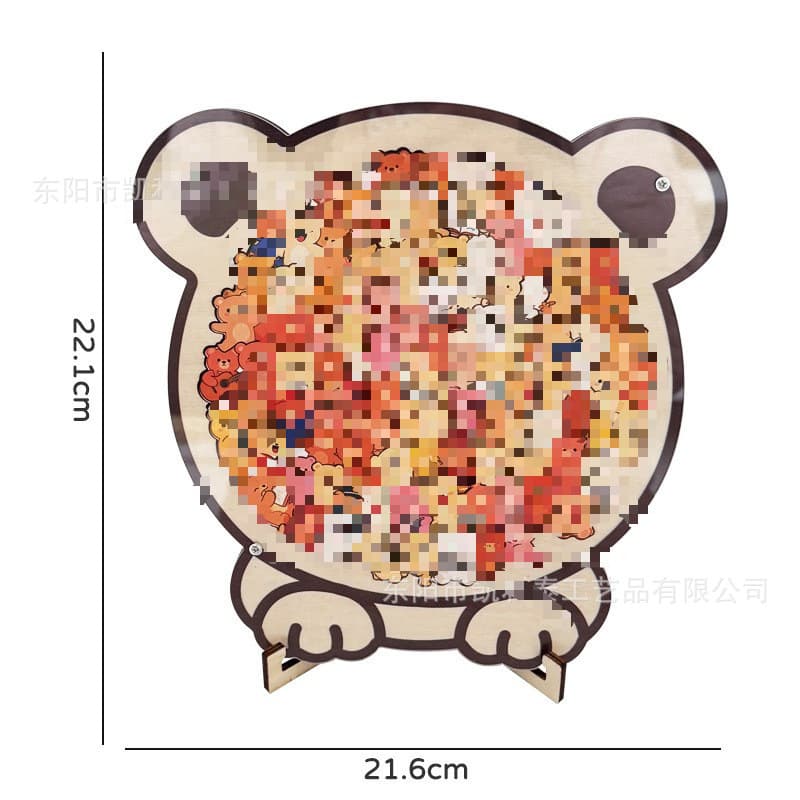 New Cross-Border Cat-Shaped Wooden Puzzle Morandi Educational Puzzle Wooden Irregular DIY Puzzle