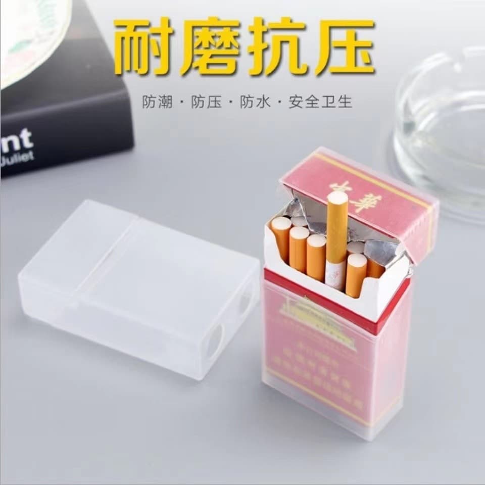 Cigarette Protective Box, Practical Portable Anti-Pressure, Waterproof, Transparent Plastic Flip-Top Soft Case, Hard Case Cigarette Case