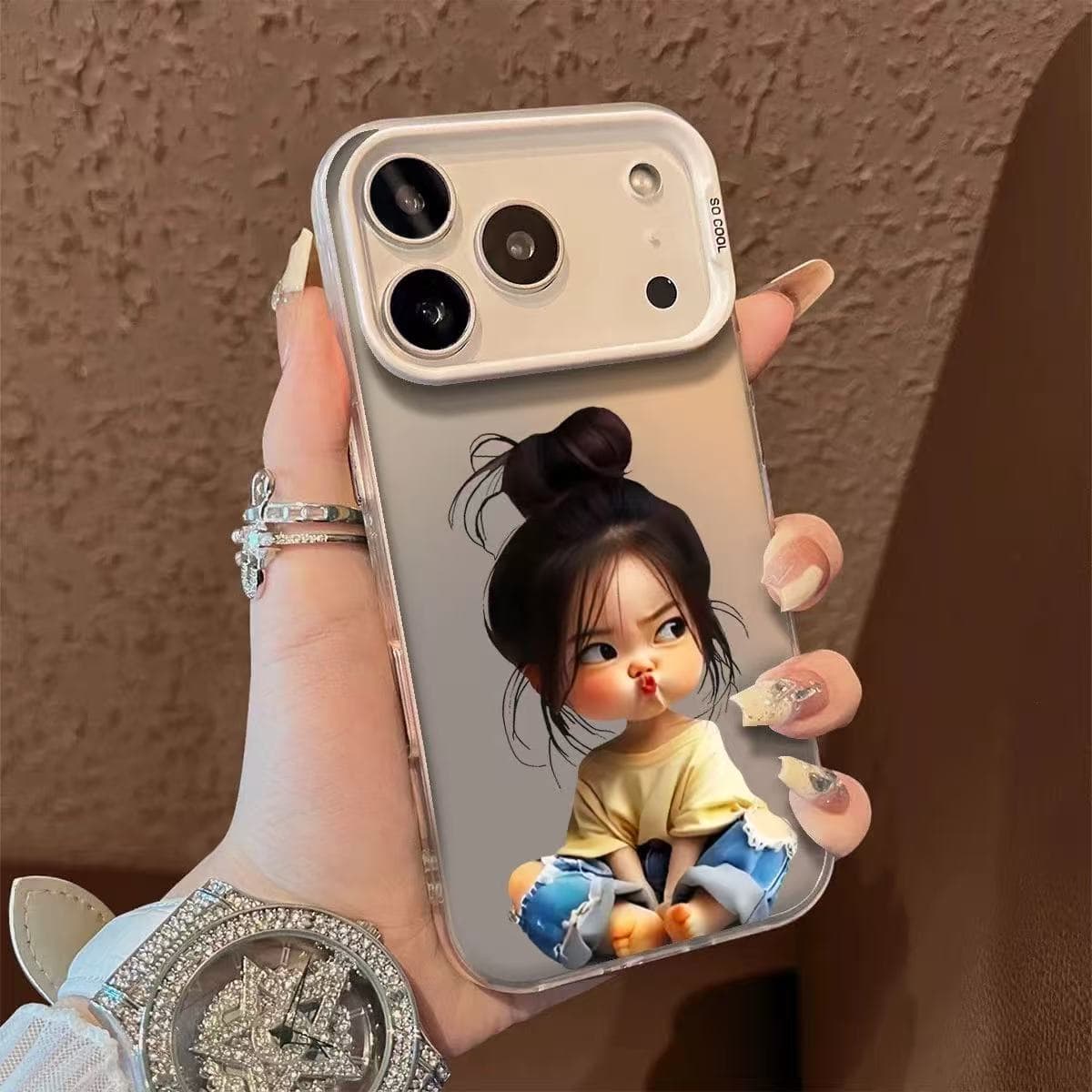 Cute Pouty Baby Case for iPhone 17 Pro Max 16e Silver Shell 15/14 Pro 13 Cute Bestseller