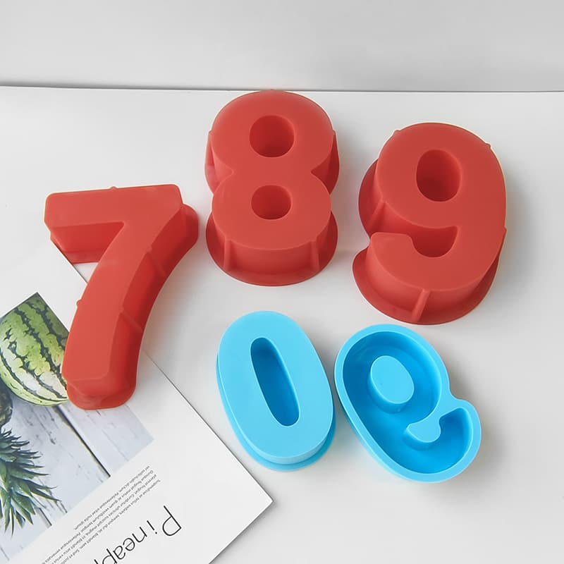 Small and Large Size 0-9 Number Silicone Cake Mold DIY Baking Creative Number Cake Mold Wholesale Stock
