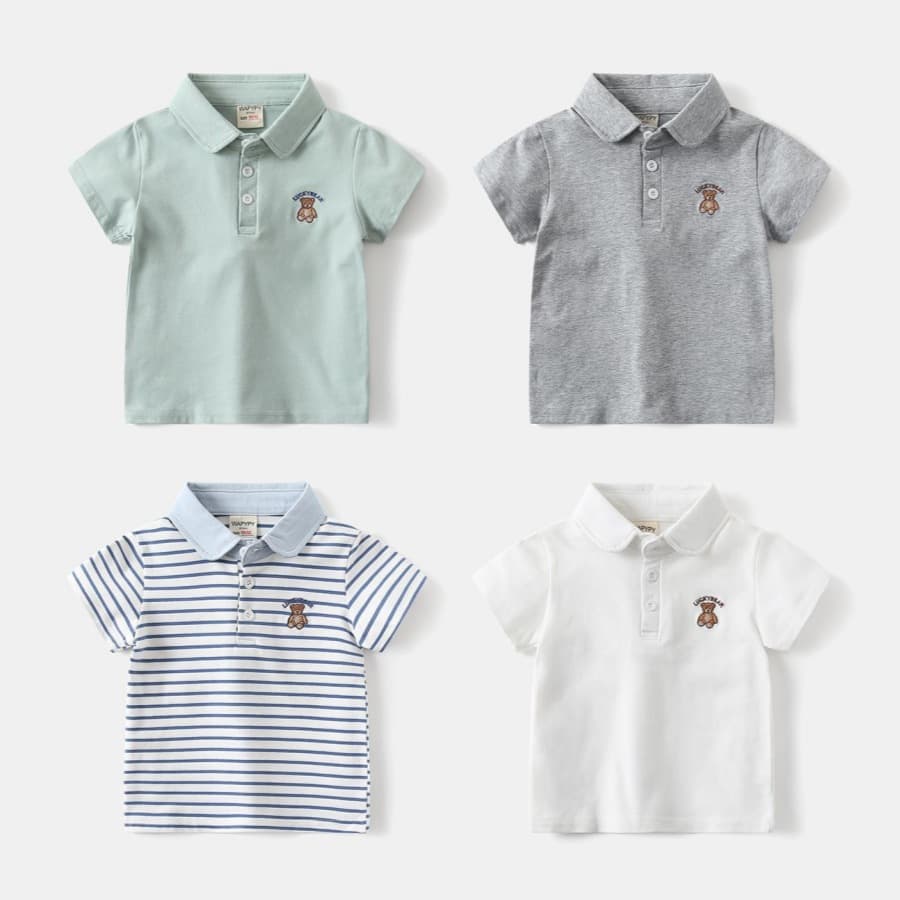 Boys' short-sleeved polo shirt 2026 summer new product baby short-sleeved T-shirt children's handsome children's lapel shirt on behalf of