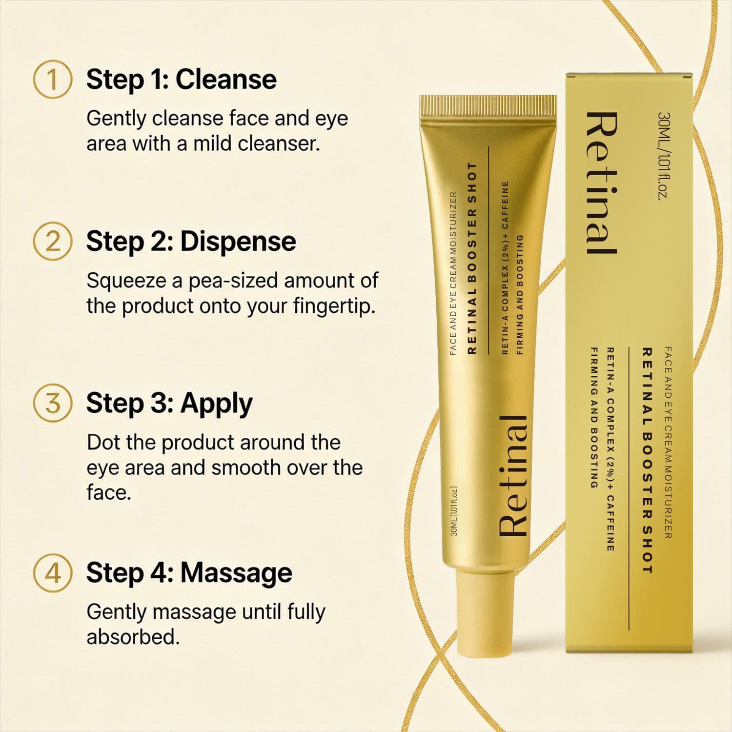 Retinol Eye Cream Essence, Moisturizing, Locking in Water, Nourishing Skin, Anti-Aging, Firming Retinol Eye Cream