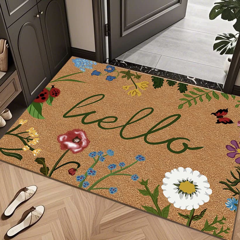Cross-border imitation coconut palm floor mat, American style entrance mat, UV color printing, outdoor mud scraping mat, door non-slip mat