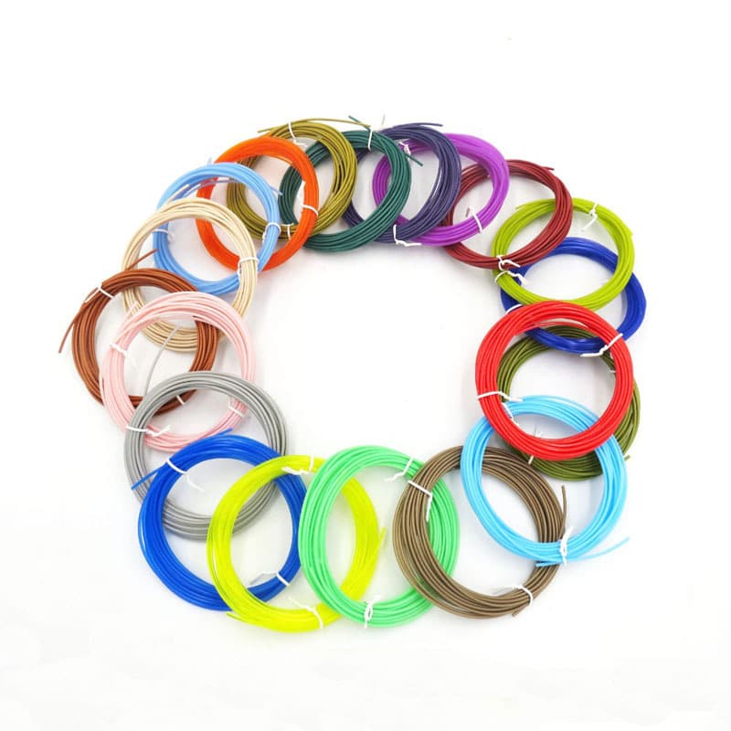 5m per roll 3D printing pen filament, 20 colors per bag PLA filament, pure raw PLA material
