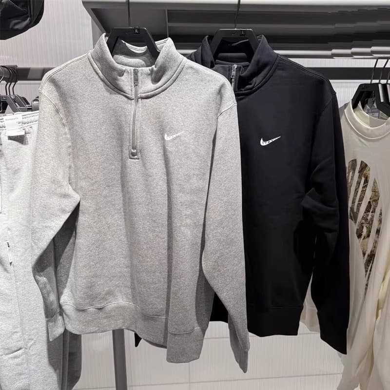 Autumn American Style Half Zip Hoodie Men's Pullover Heavyweight Stand Collar Casual Hoodie Streetwear No Hood Men's Top
