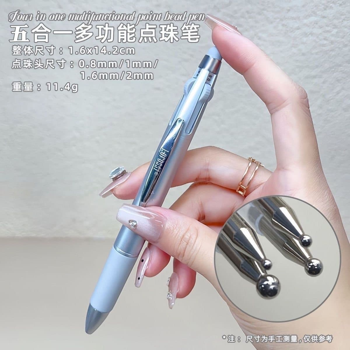 Dot pen manicure four-in-one sliding wave dot pen dot flower hook edge drill pen dot pen nail salon special tool
