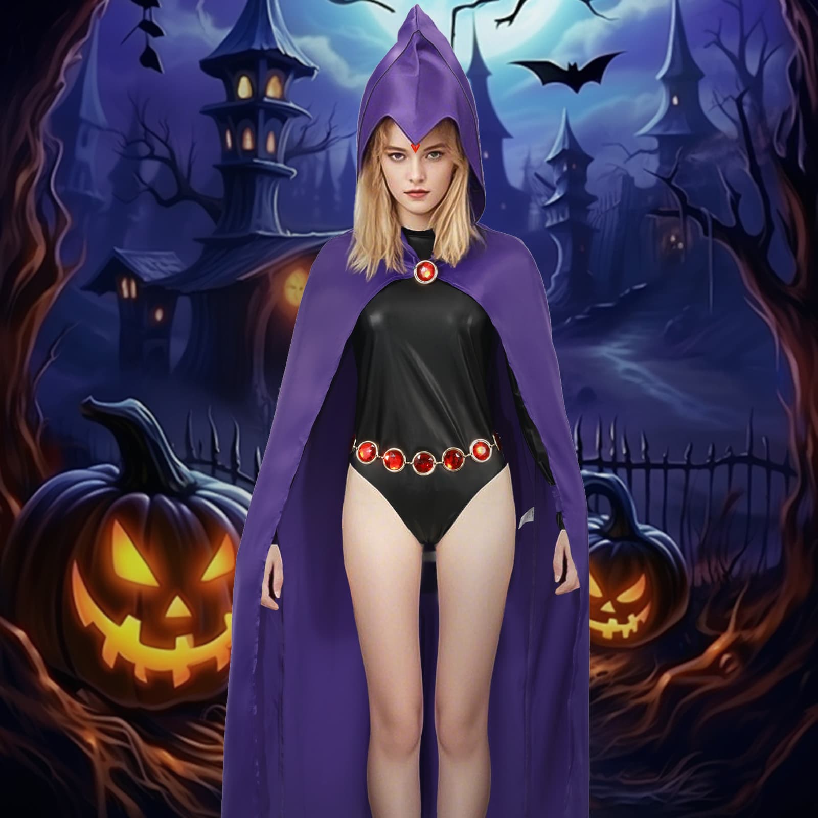 Hengda Cosplay Anime Cos Costume Raven Teen Titans Cosplay Costume In Stock