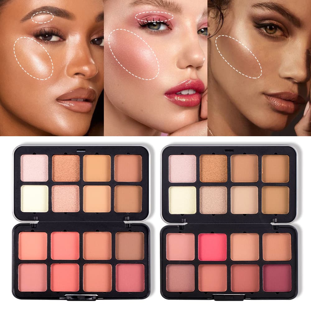 Cross-border Cosmetics Export Amazon Matte Blush Highlighter Contour Palette Face Shaping Kit