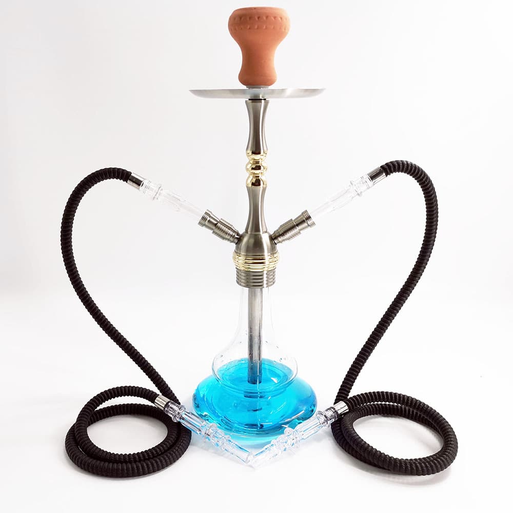 Glass Hookah Set with Aluminum Arabic Hookah, Bar Hookah Accessories and Hookah Pipe