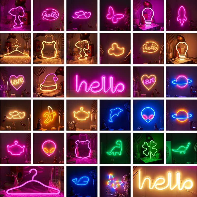 Cross-border LED New Trending Dorm Decoration Creative Holiday Neon Waterproof Night Light Ambient Light String Lights