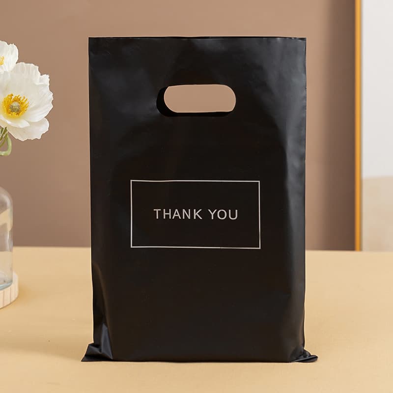 Black Four-Finger Flat Mouth Plastic Bag Clothing Gift Bag Handbag Packaging Bag for Clothing And Gift Packaging