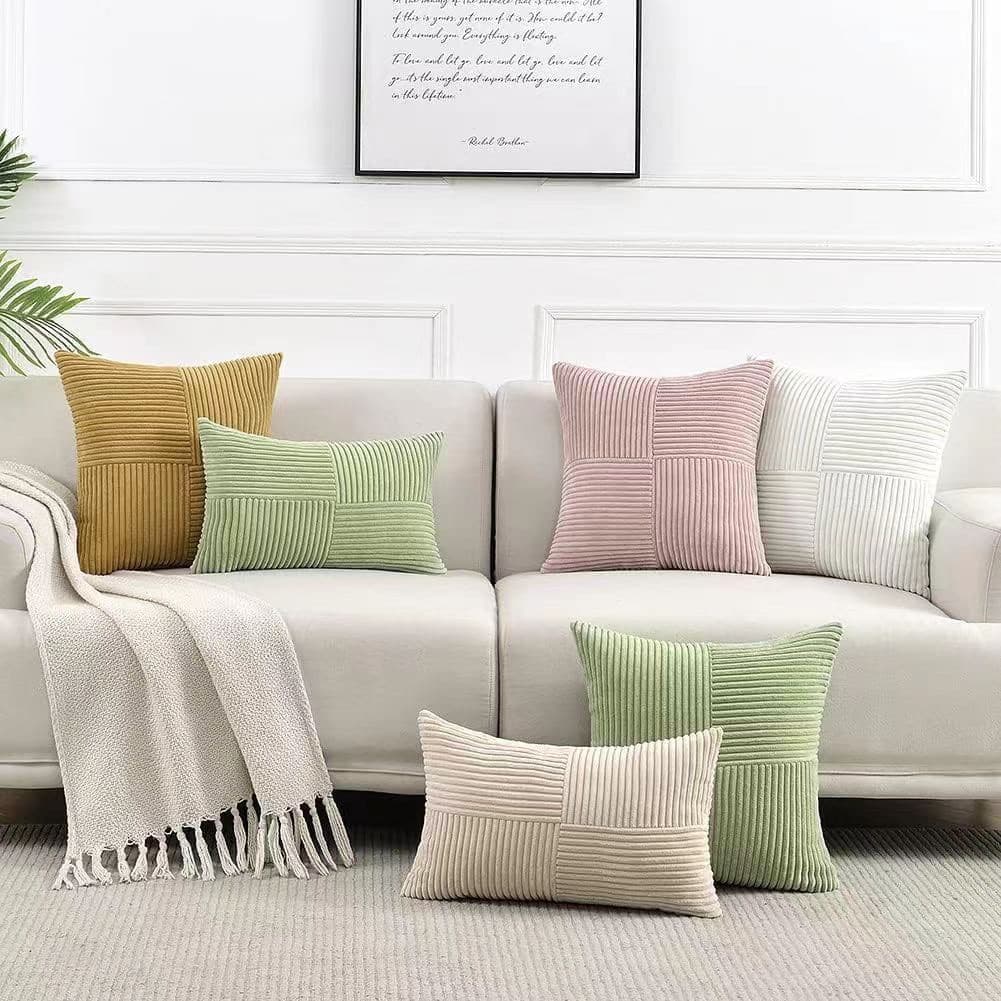 Amazon Nordic Corduroy Pillow, Living Room Sofa Simple Modern Solid Color Cushion Cover, Bed Headrest Backrest