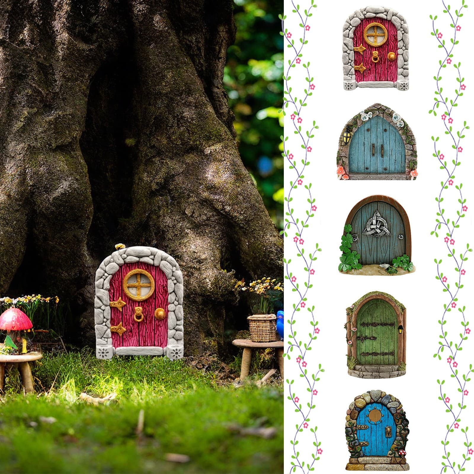 New Cross-Border Wooden Door Fairy Tale Garden Scene Decoration for Indoor and Outdoor Display