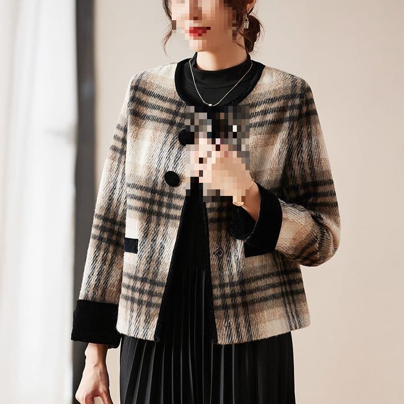 Fashionable Mother Autumn Dress Set New Little Fragrance Style Coat Middle-Aged Women's Wear Spring/Autumn Two-Piece