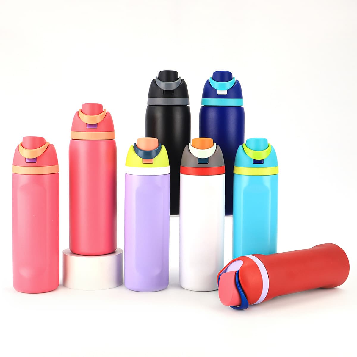 Cross-border Large Capacity Dual-Drink Fruit Cup 304 Stainless Steel Pop-Up Insulated Mug Large Capacity Portable Sports Water Bottle