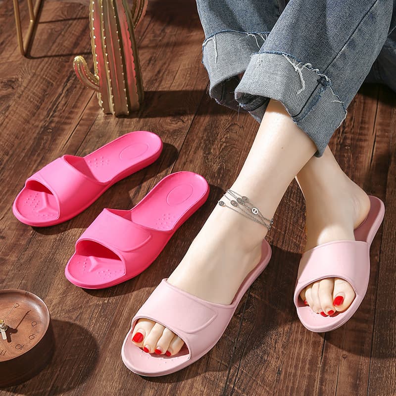 JISHIJIA women's lightweight home slippers, non-slip, odor-resistant, soft-soled EVA slippers for men, summer.