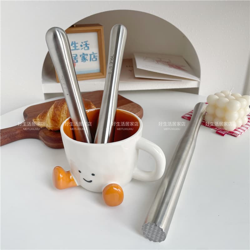 304 Stainless Steel Muddler Ice Crusher Fruit Juicer Stick Lemon Tea Tool
