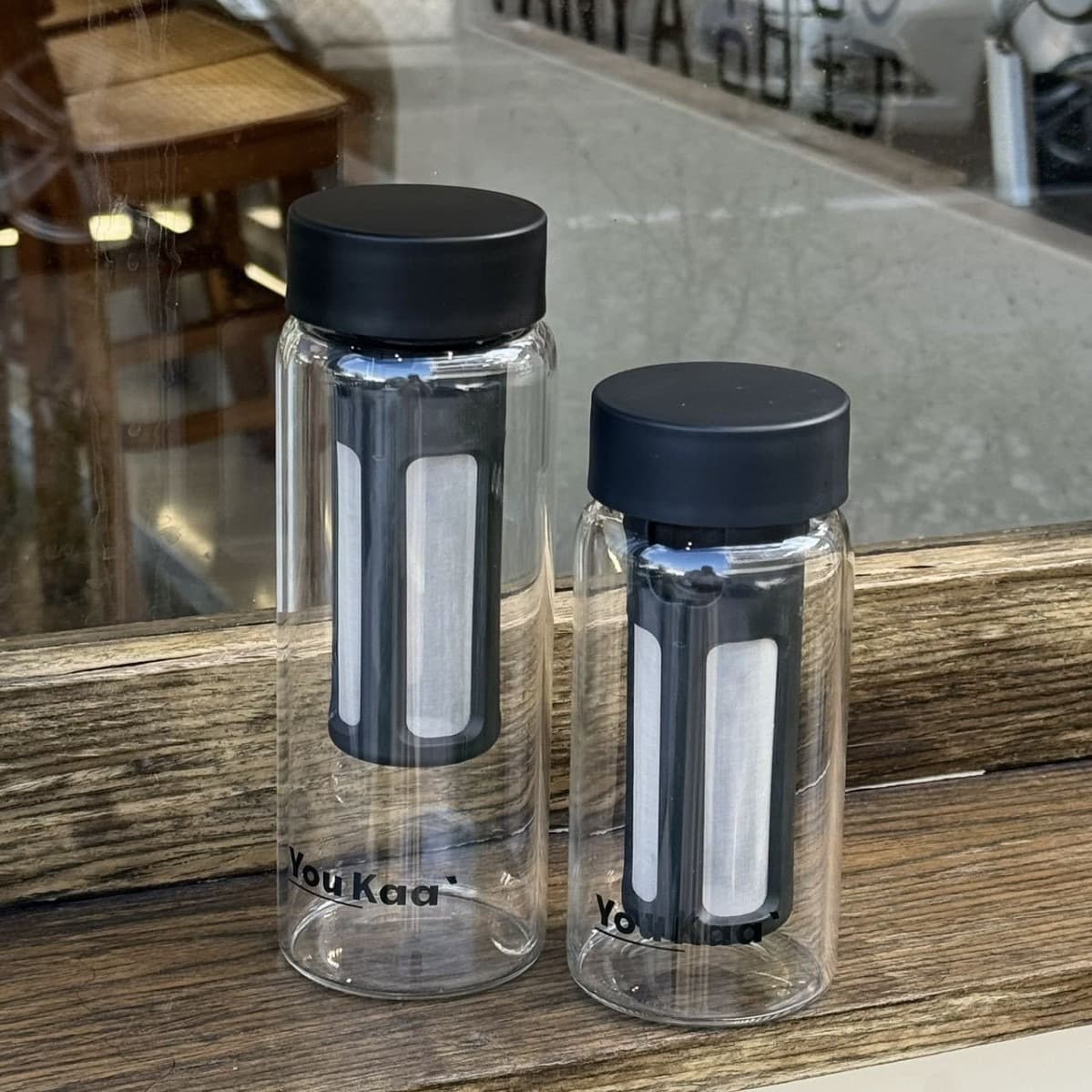 New high-looking girl's cold brew glass cup, Korean simple coffee cup, small, portable, cold brew cup