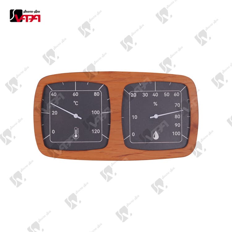 Sauna accessories: Alder double-gauge wooden + aluminum plate thermometer and hygrometer; sauna attachments: dry sauna accessories.