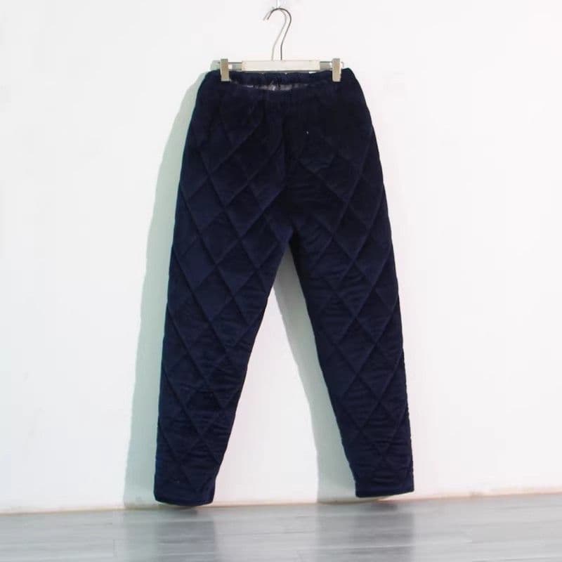Men's Winter Thick Warm Pajama Pants: Flannel Three-Layer Cotton Padded Long House Pants, Length 115cm (Tall)