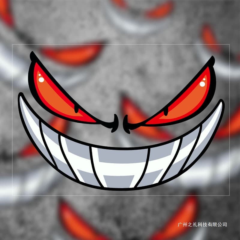 Devil eyes car stickers personalized expression stickers electric motorcycle motorcycle head reflective stickers waterproof decorative stickers