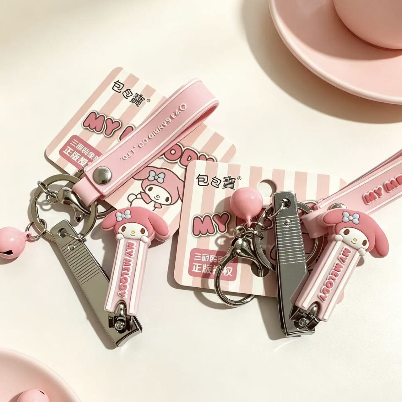 Genuine Sanrio Nail Clipper Cute Cartoon My Melody Manicure Pedicure Toenail Straight Edge Diagonal Edge Kids Nail Scissors