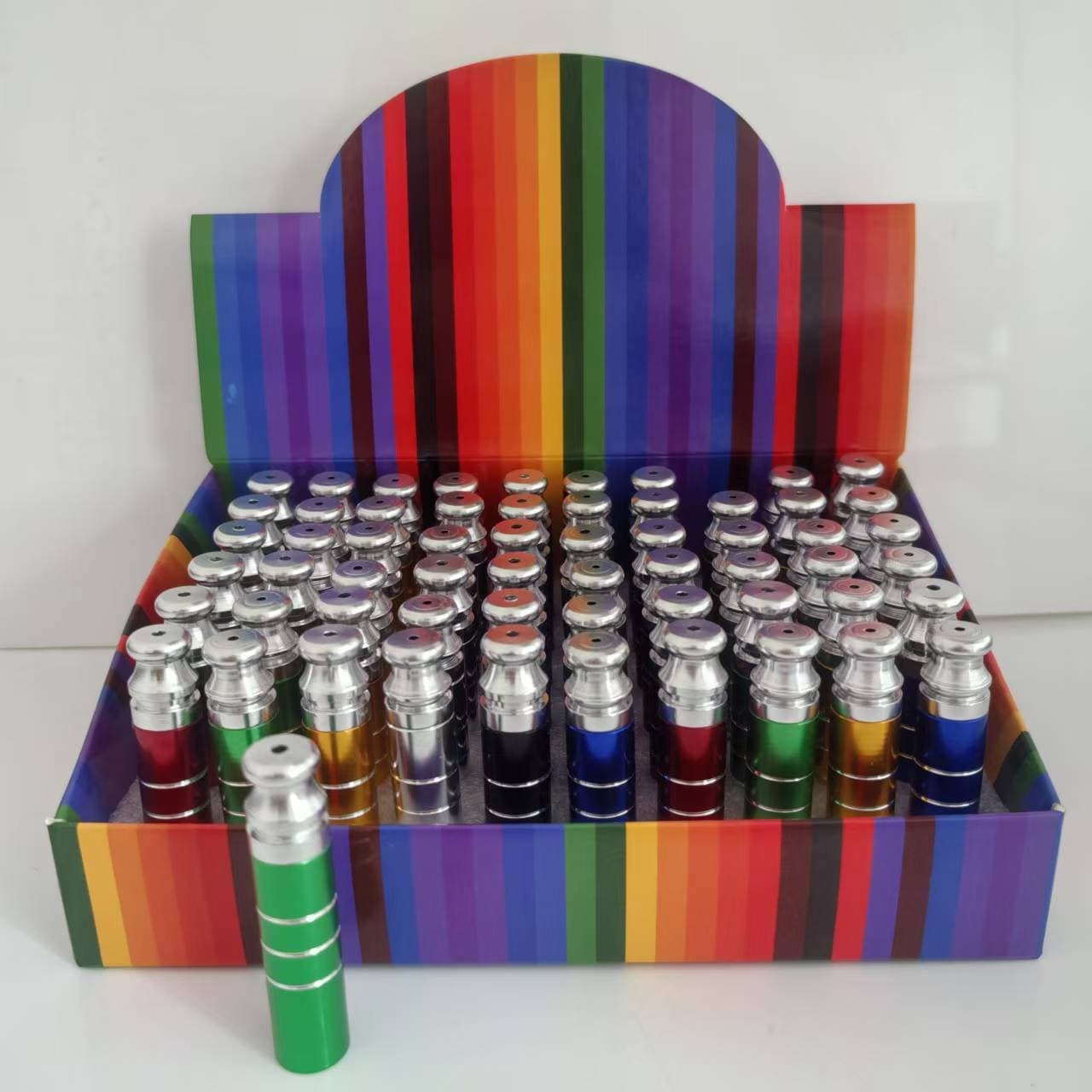Crown Metal Snuff Bottle 6.5CM Striped Precision Engraved Sealed Aluminum Alloy CNC Tobacco Pipe Metal Pipe