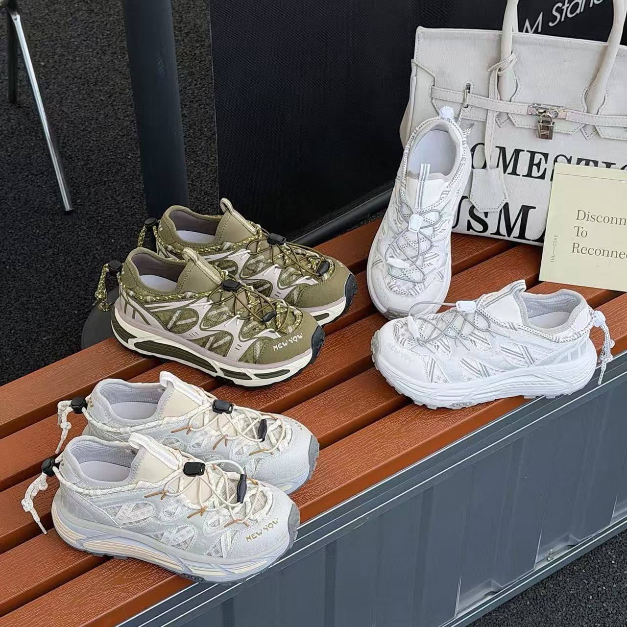 2026 Summer New Breathable Lace-up Chunky Platform Chunky Dad Shoes Sports Shoes Short Women Outdoor Women Shoes