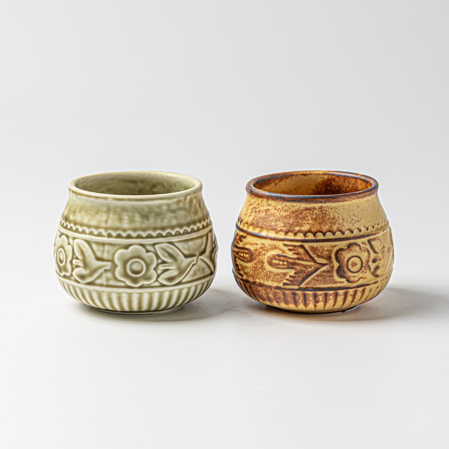 Cup retro rough pottery big belly cup embossed ceramic handleless cup household water cup coffee cup teahouse special cup tea cup