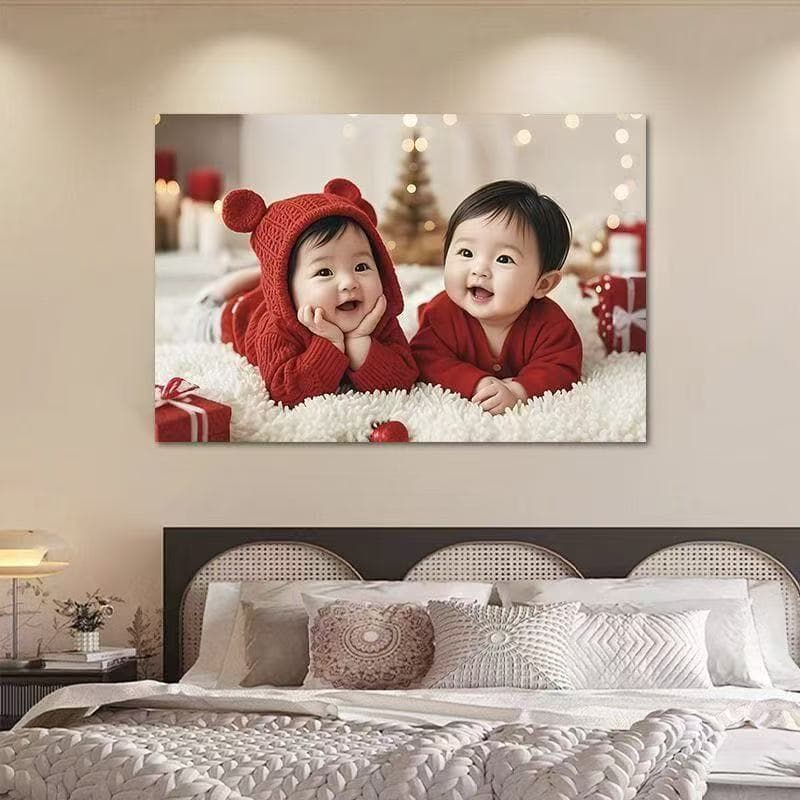 Wedding room doll wall stickers, pregnancy bedroom bedside stickers, wedding room baby twins wallpaper stickers, decorative paintings