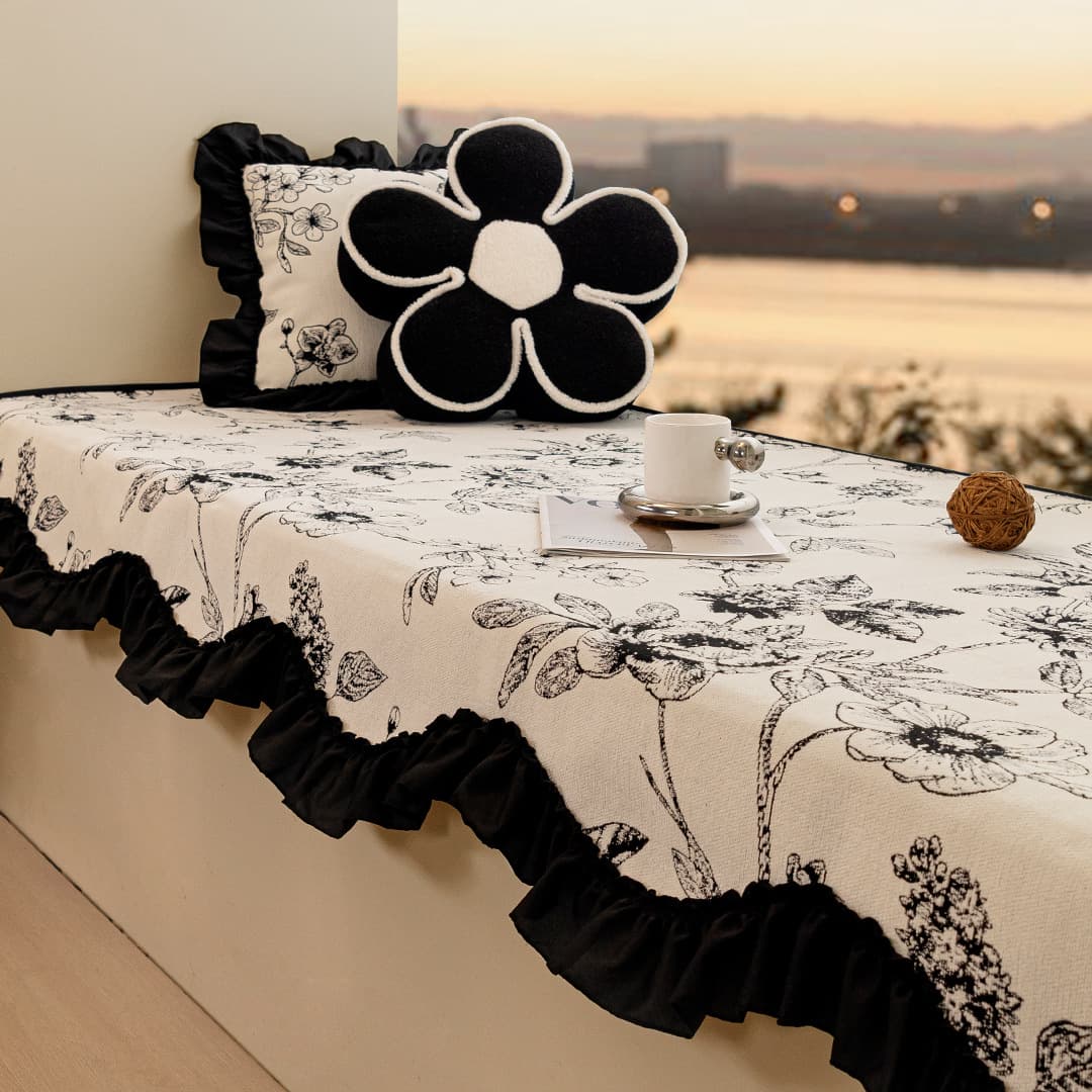 All-season irregular anti-slip bay window cushion, 2025 style, light luxury chenille living room leather sofa cushion.