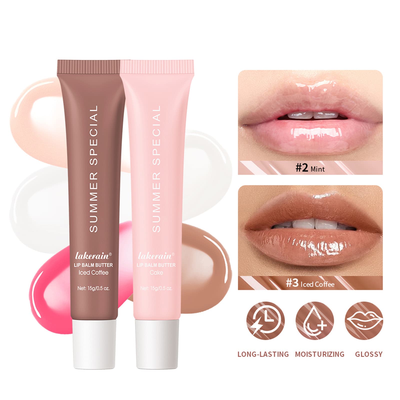 Lakerain summer butter lip balm moisturizing for dry and chapped lips tinted lip balm
