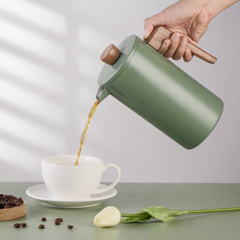 304 Stainless Steel French Press Coffee Maker, Large Capacity Tea Maker with Filter