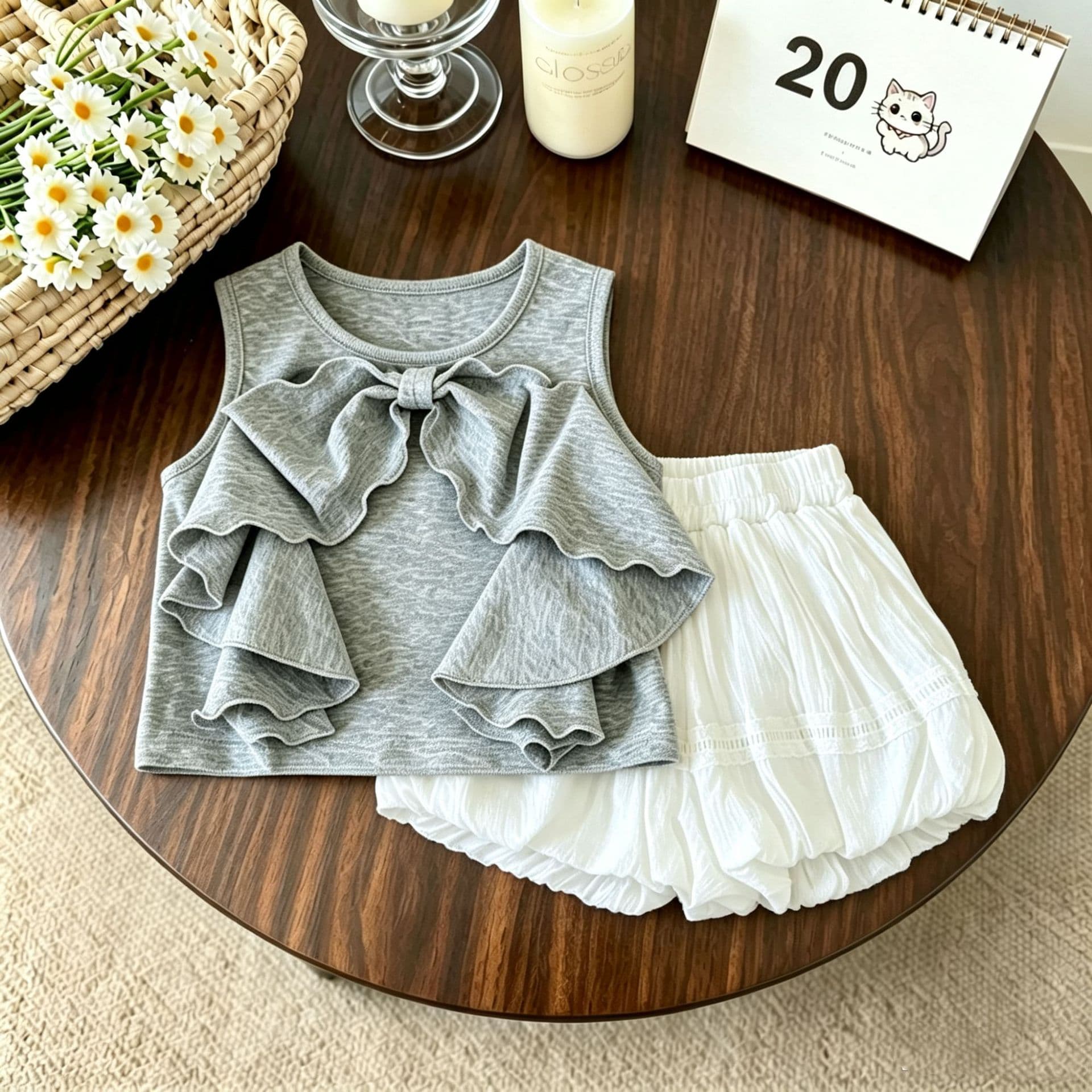 Baby clothes, summer children's clothing, girls' pure cotton vests, bud pants, shorts, children's suits, one-year-old baby girl's summer clothes