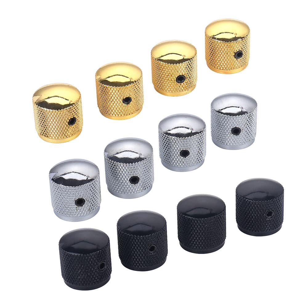 Electric Guitar Bass Volume Knob Tone Knob Metal Potentiometer Cap with Hole Guitar Accessories
