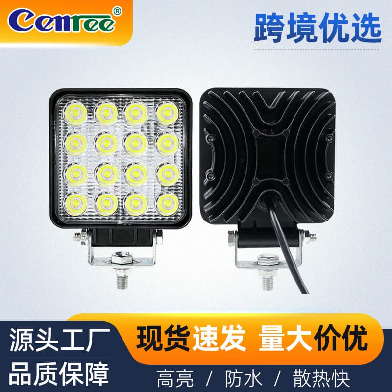 Car LED Work Light Mini 16 Bead 48W Off-Road Vehicle Modification Light Engineering Auxiliary Spotlight Forklift Headlight