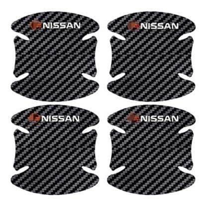 Sshanlai car door handle paint sticker, door handle scratch-resistant decoration, leather carbon fiber door bowl sticker