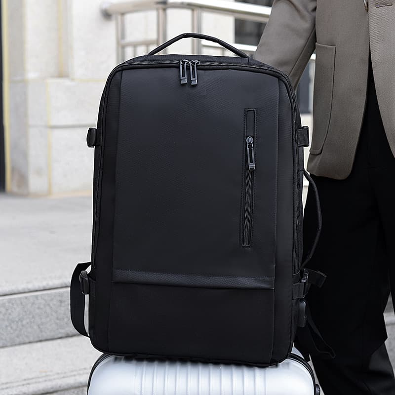 New Men's Laptop Backpack Black Large Capacity Expandable Business Casual Travel Outdoor Backpack