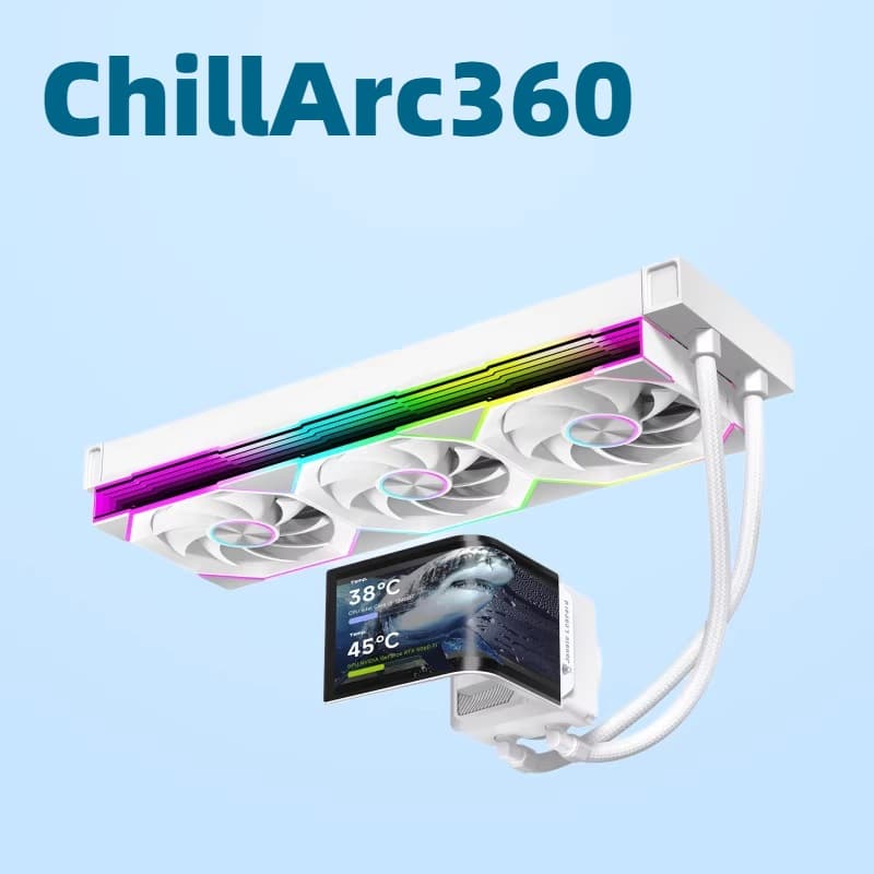 Jungle Leopard Chill Arc360 Water Cooler with 6.67-inch 3D Curved Screen PWM Fan Desktop CPU Cooler